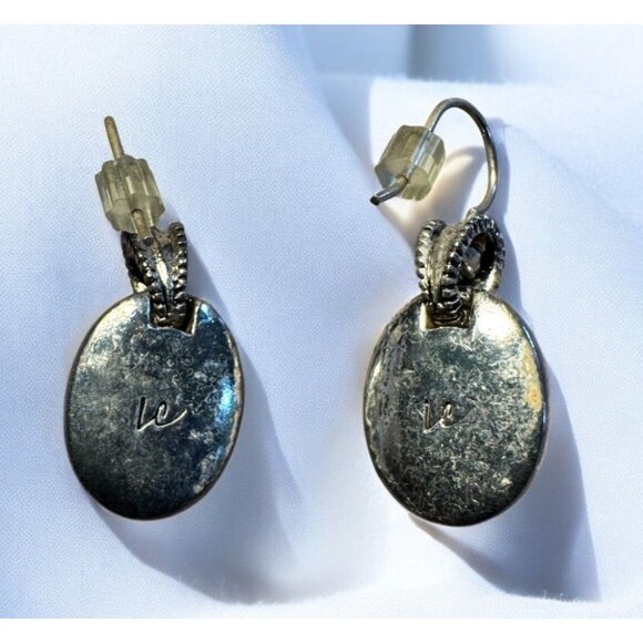 Liz Claiborne Silver-Tone Earrings With Blue Stone For Pierced Ears - Picture 4 of 14